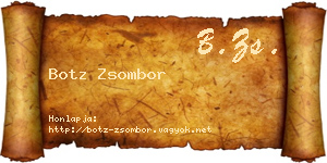 Botz Zsombor névjegykártya